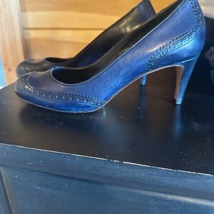 Calvin Klein Blue Heels with Brogue Detailing